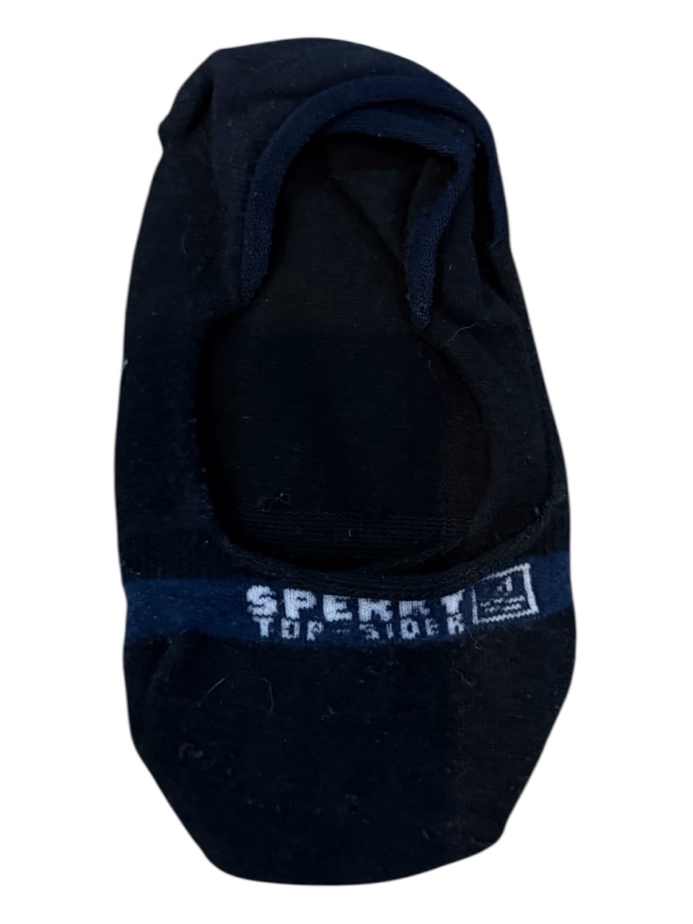 Sperry Black No-Show Liner Socks with Navy Accent